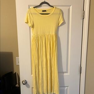 Sunny Yellow Midi Dress
